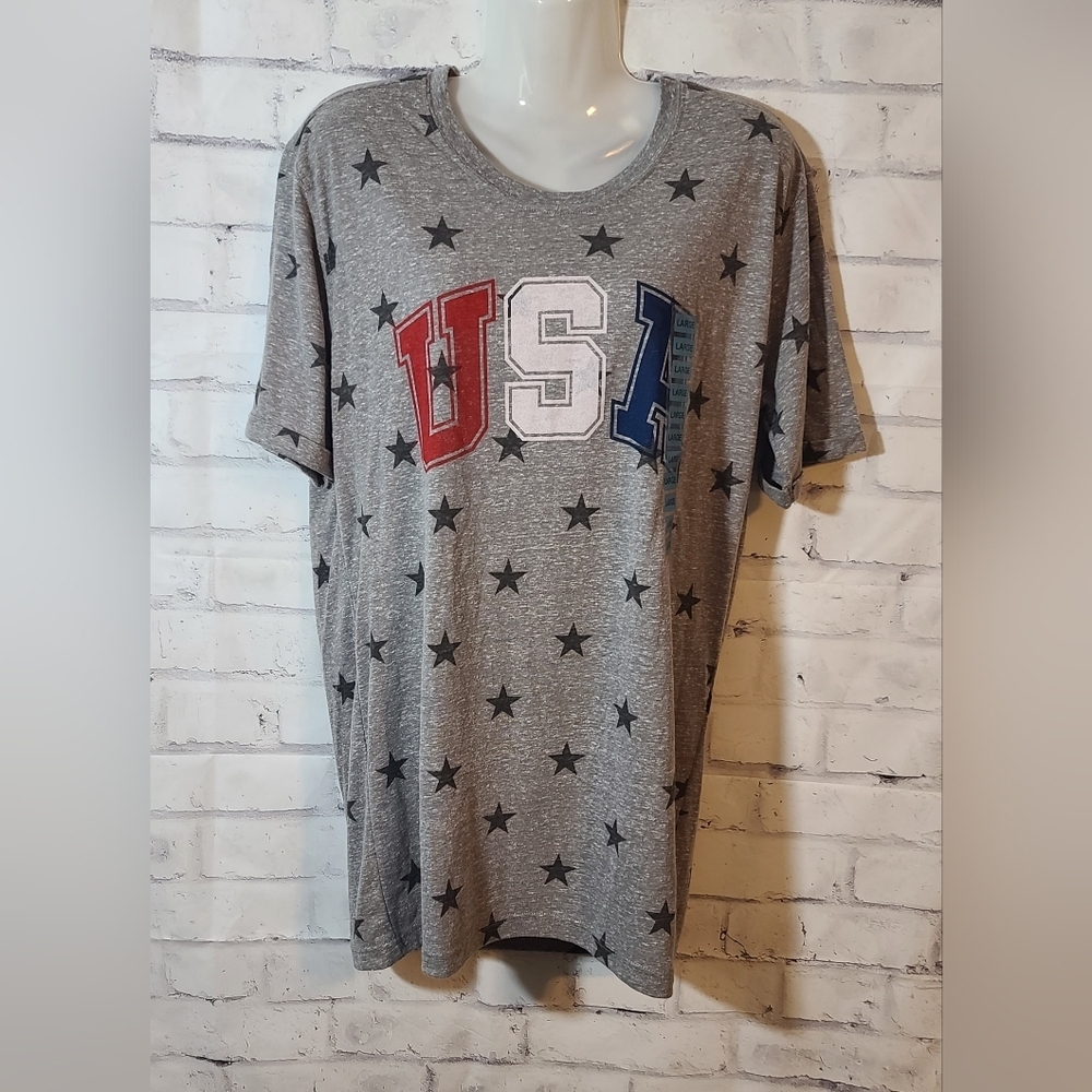 New Royce Brand USA Patriotic Burnout Tee T-shirt Large